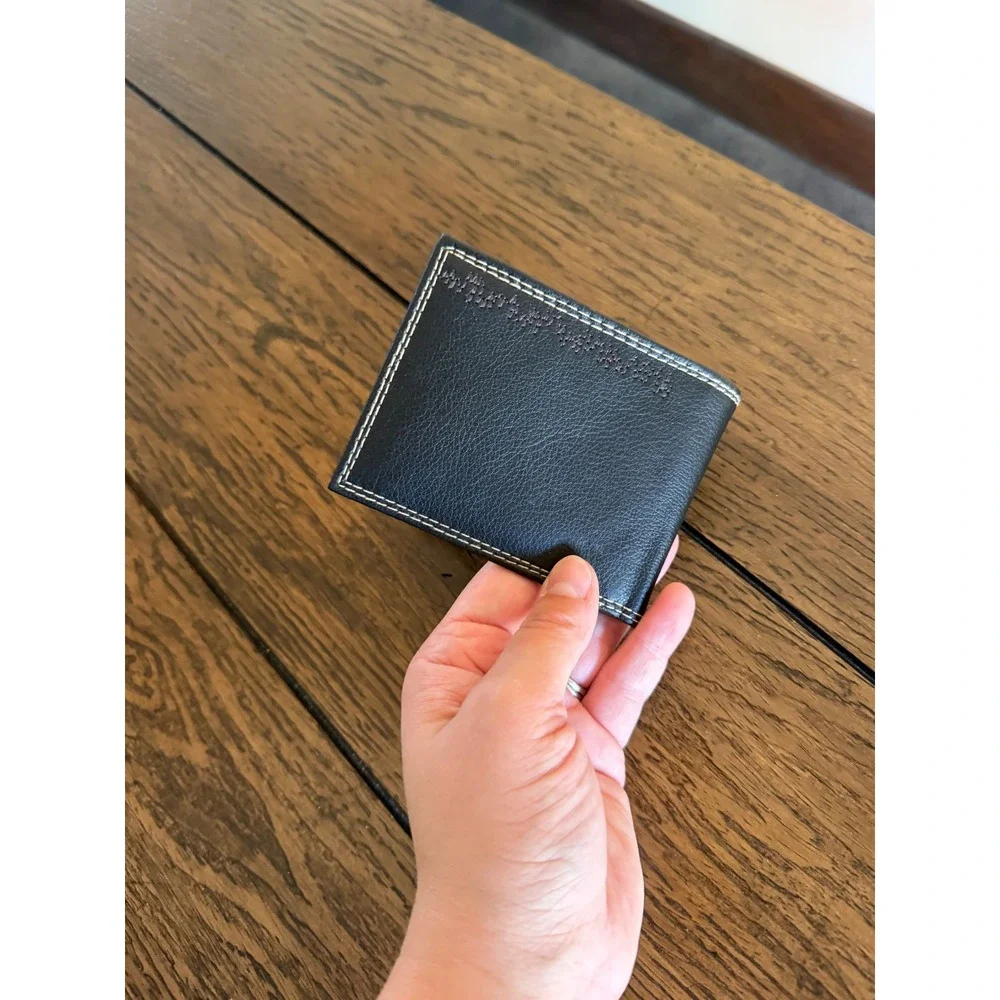 Harry Potter Muggle Bifold Wallet Mens OS Black Excellent Embroidered Logo